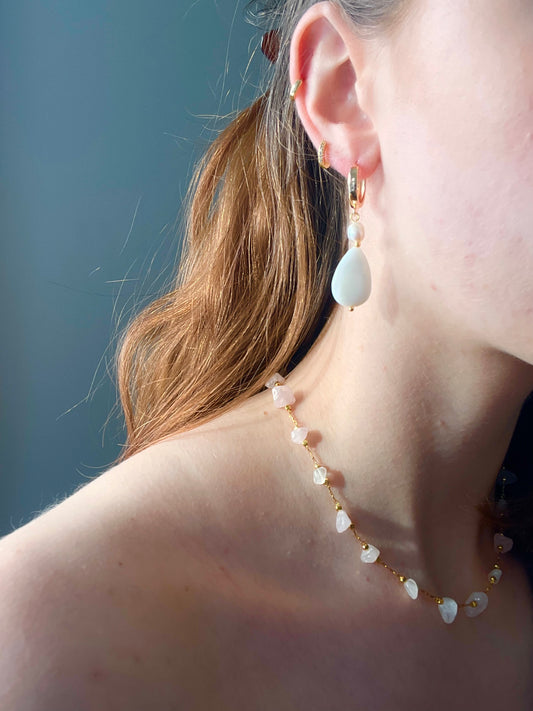 Laurence - pearl & shell earrings