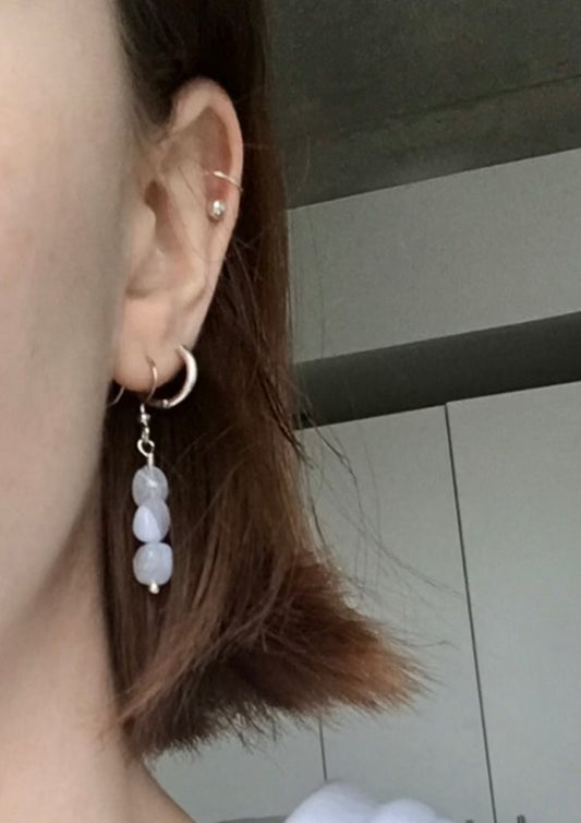 Trinity - blue lace agate earrings