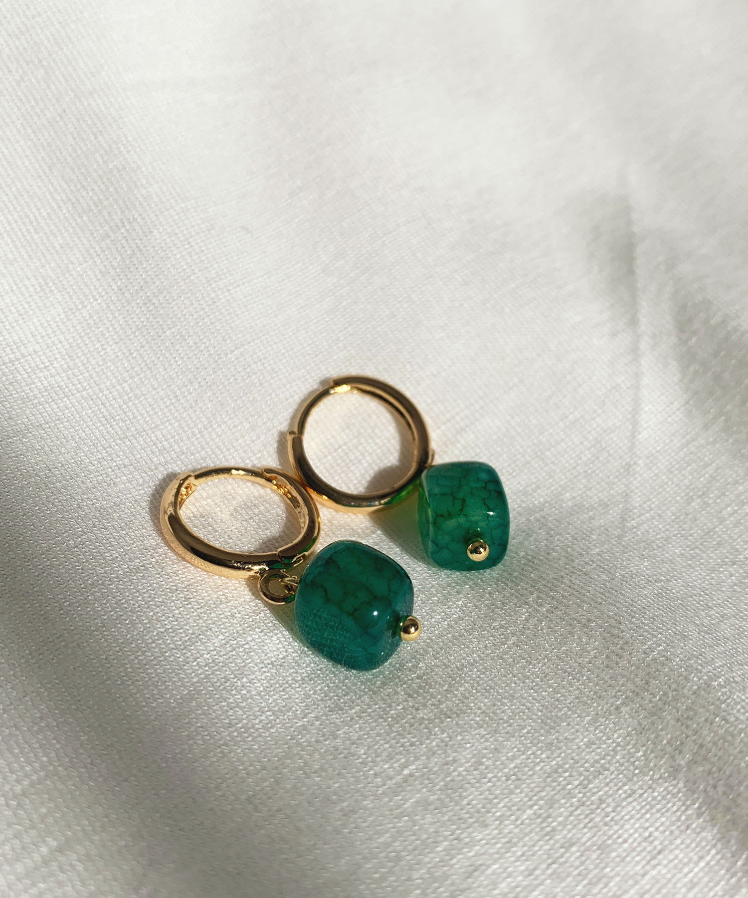 best seller, customizable huggie earrings that suit your personal taste, choose the color of gemstone and of the huggie earrings, natural gemstone, small, adds a pop of color to your everyday style